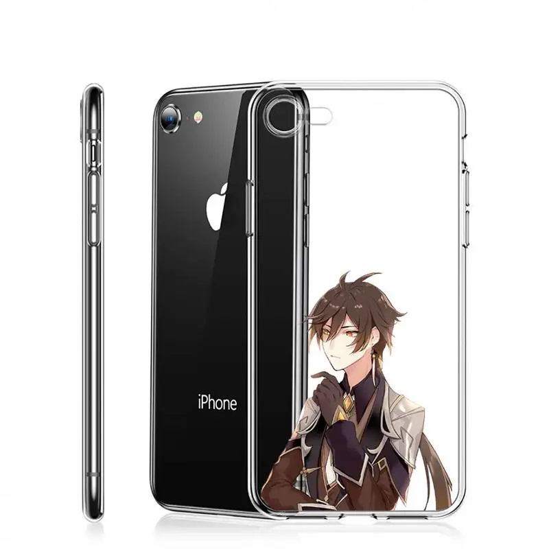 

zhongli genshin impact hot game Phone Case Transparent for iPhone 6 7 8 11 12 s mini pro X XS XR MAX Plus