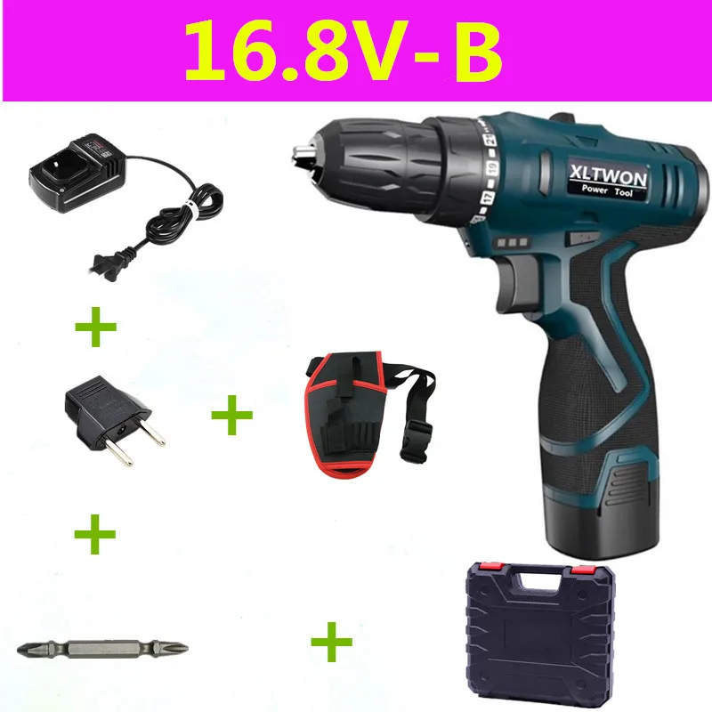 16.8V B Xltown12/16,8/алюминиевая крышка, 25В мульти-функция литий-ионная аккумуляторная батарея для электрического шуруповерта бытовой электросети Инструменты Мини электрическая дрель - Цвет: 16.8V B