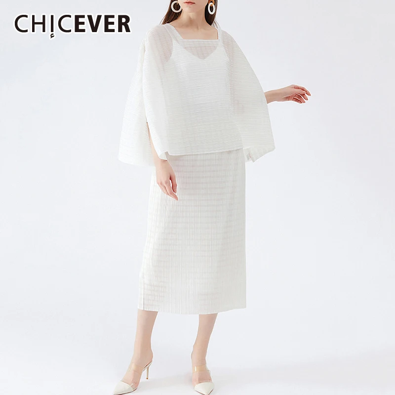 

CHICEVER повседневный комплект из двух предметов для женщин с квадратным воротником и коротким рукавом, свободные рубашки с v-образным вырезом, ...