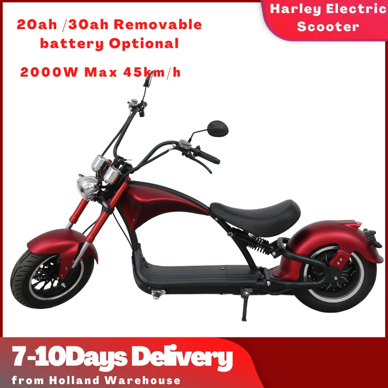 Billig Elektrische Citycoco Roller 2000W 30Ah E Chopper Harley Moped Schleier Retro 20Ah Abnehmbare EWG COC Stadt COCO Escooter Europa Lager