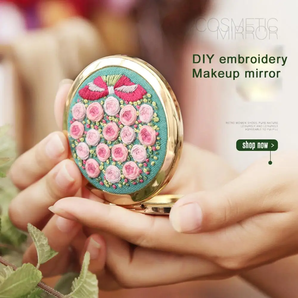 Набор для рукоделия вышивка крестом мини-круглое зеркало ручная работа вышивки