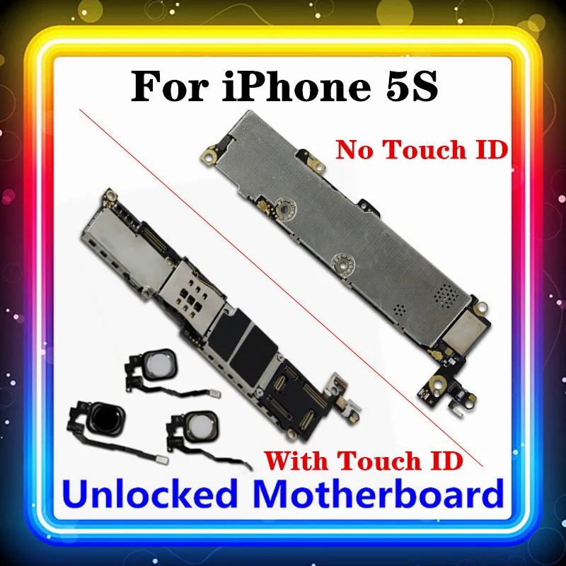 Для IPhone 5S материнская плата с/без Touch ID Оригинальный Заменить чистая основная IOS