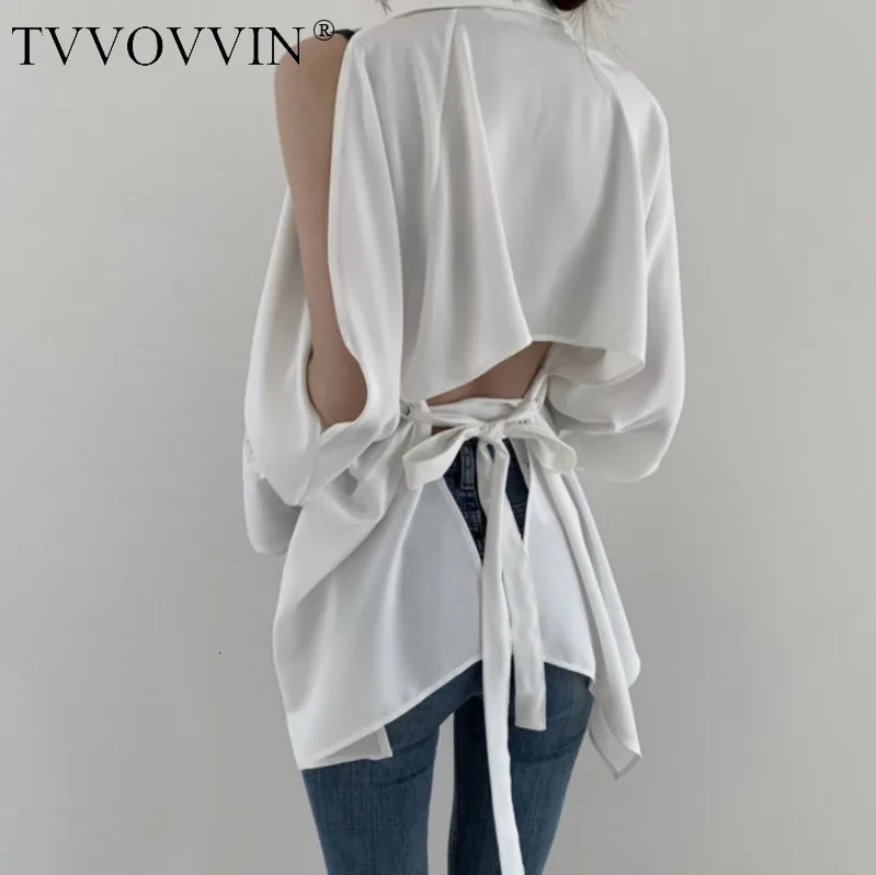 TVVOVVIN, новинка, модные, летние, весенние, сексуальные, открытая спина, свободные, повседневные, шифоновые, с бантом, женские топы, рубашки, блузки, женские AS773