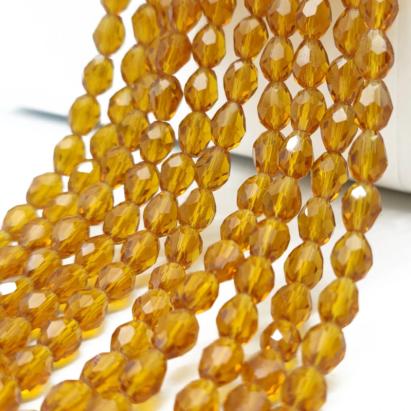 3x5 5x7 8x11mm Faceted Brown Austria Waterdrop Crystal Beads Teardrop Glass Loose Spacer Beads for Jewelry Making Bracelet DIY