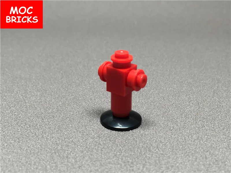 5 шт./лот MOC кирпичи сделай сам красный пожарный гидрант городская улица