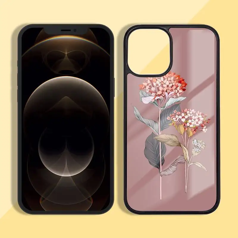 

Aesthetic Flower Art Phone Case Silicone TPU+PC For iPhone 11 12 mini Pro MAX 5 6 7 8 Plus Samsung Note20 10 Plus S7 8