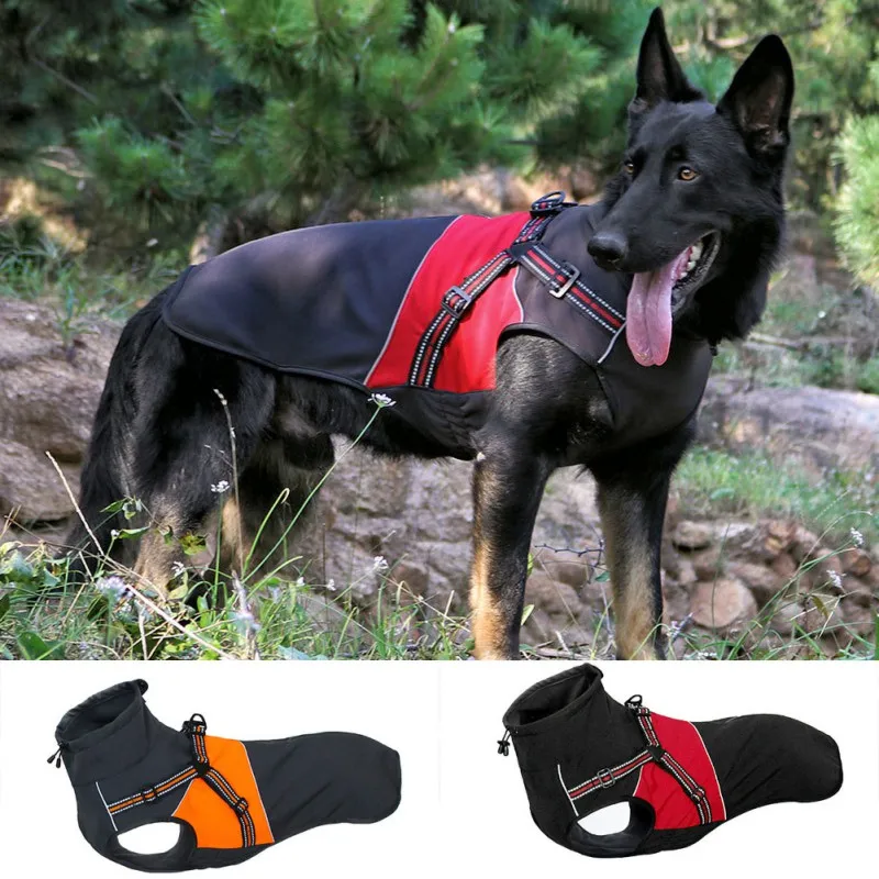 

Pet Dog Windproof Winter Outfits Pets Windbreaker Harness Dogs Fleece Warm Coat For Small Medium Large Dogs Warm Jacket