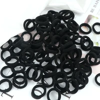 100pcsset black solid rubber band for women girl nylon small big elastic hair bands ponytail holder scrunchies hair accessories