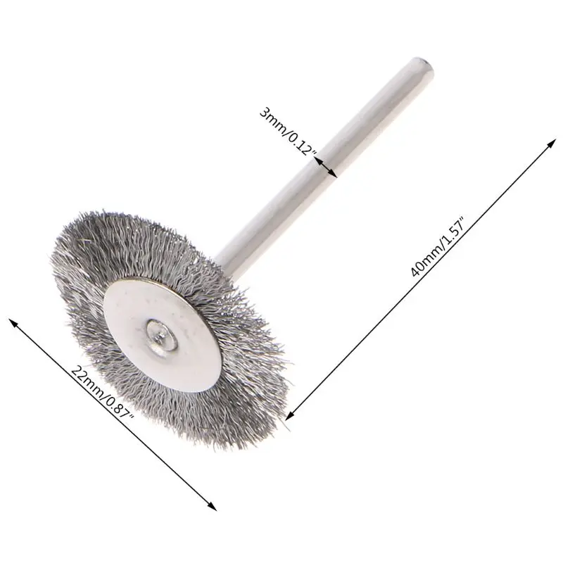 

2021 New 10pcs 22mm Platinum Blade Stainless Steel Wire Wheel Brush Rotary Tool for Mini Drill Polishing Accessories