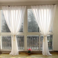 fairy chiffon curtain solid white window tulle cortinas for living room bedroom the kitchen dormitory finished window treatments