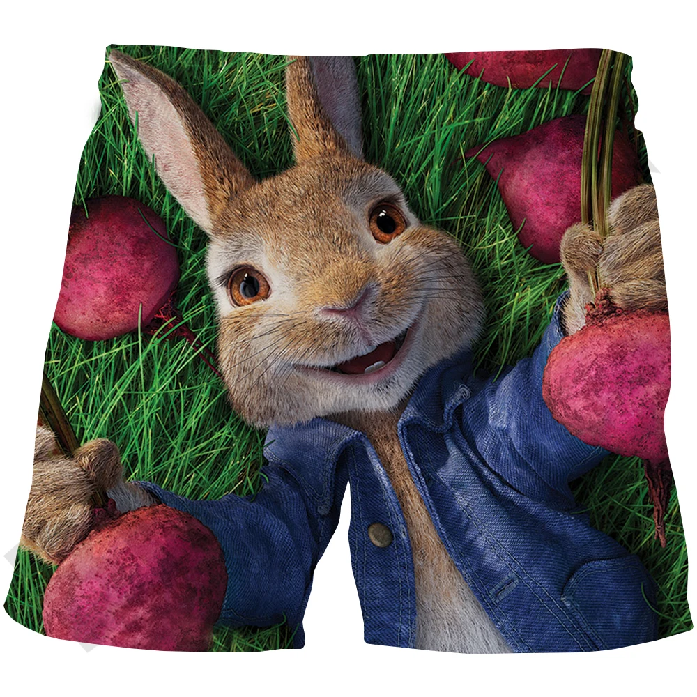 

Super Cute Kawaii Grey Rabbit 3D Print Design Shorts For Children Boys Girls Beautiful Summer Beach Shorts Fashion Short Pant
