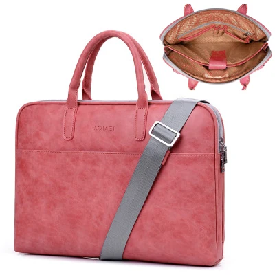 2 layer red Сумка для ноутбука из искусственной кожи с защитой от царапин 14 15,6 17,3, сумка для Macbook Air 13, сумка Pro 13,3 15 чехол для женщин и мужчин, сумки через плечо - Цвет: 2 layer red