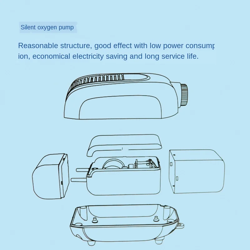Аквариумный воздушный насос для увеличения кислорода бесшумный маленький
