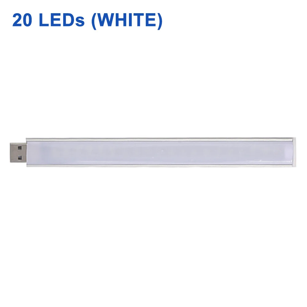 20LEDs White DC 5 В Мини светодиодный Ночной светильник, портативный 10 светодиодный s 24 светодиодный s USB настольная лампа для чтения, сгибаемый удлинитель, адаптер для США, книжный светильник s - Испускаемый цвет: 20LEDs White