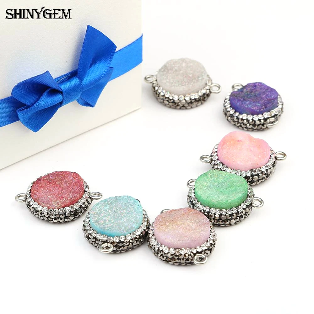 5 шт. модные микро инкрустация Циркон натуральный камень разъем для женщин Стразы