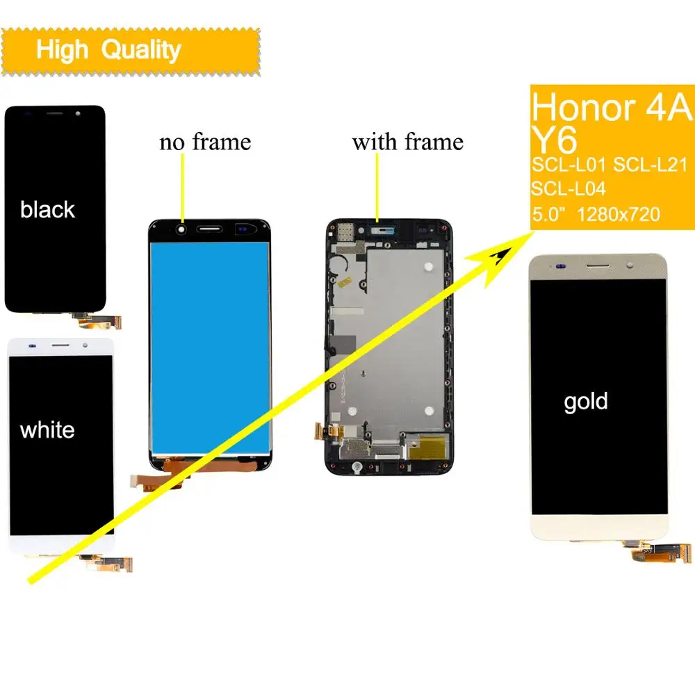 Оригинальный экран для HUAWEI Y6 ЖК дисплей сенсорный с рамкой Honor 4A SCL L01 L21 в