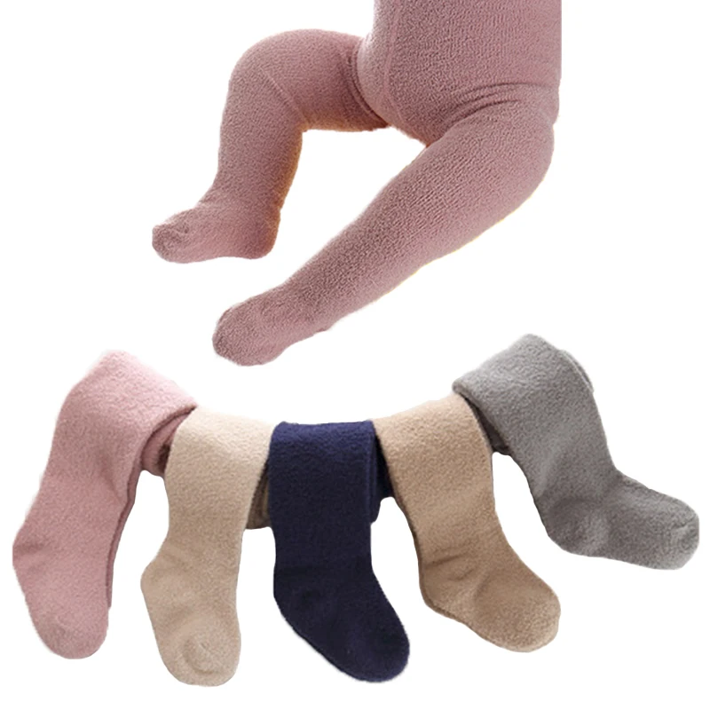 Высококачественные теплые зимние колготки для девочек и мальчиков флисовые