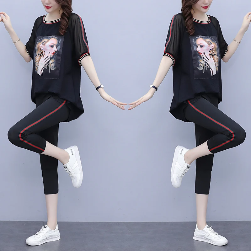 

Новое поступление, летняя шифоновая юбка Топ; Модная обувь для отдыха; Комплект из двух предметов свободные Survetement Femme 2 шт. летний женский ко...