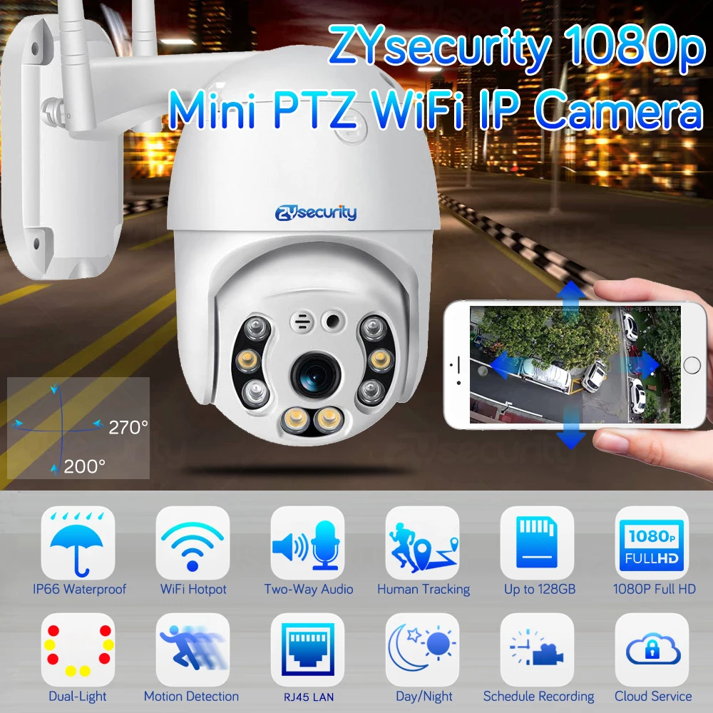 1080p WiFi PTZ IP камера Outdooor беспроводная домашняя безопасность скорость купольная CCTV камера безопасности Авто трек домофон видео наблюдение