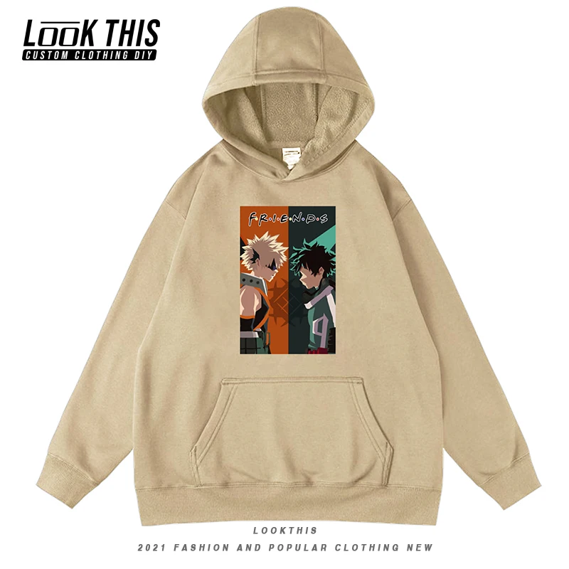 

Мужской пуловер с принтом аниме My Hero Academia Bakugou, осень 2021, мультяшный свитшот, топы, оверсайз, толстовка с капюшоном и длинными рукавами