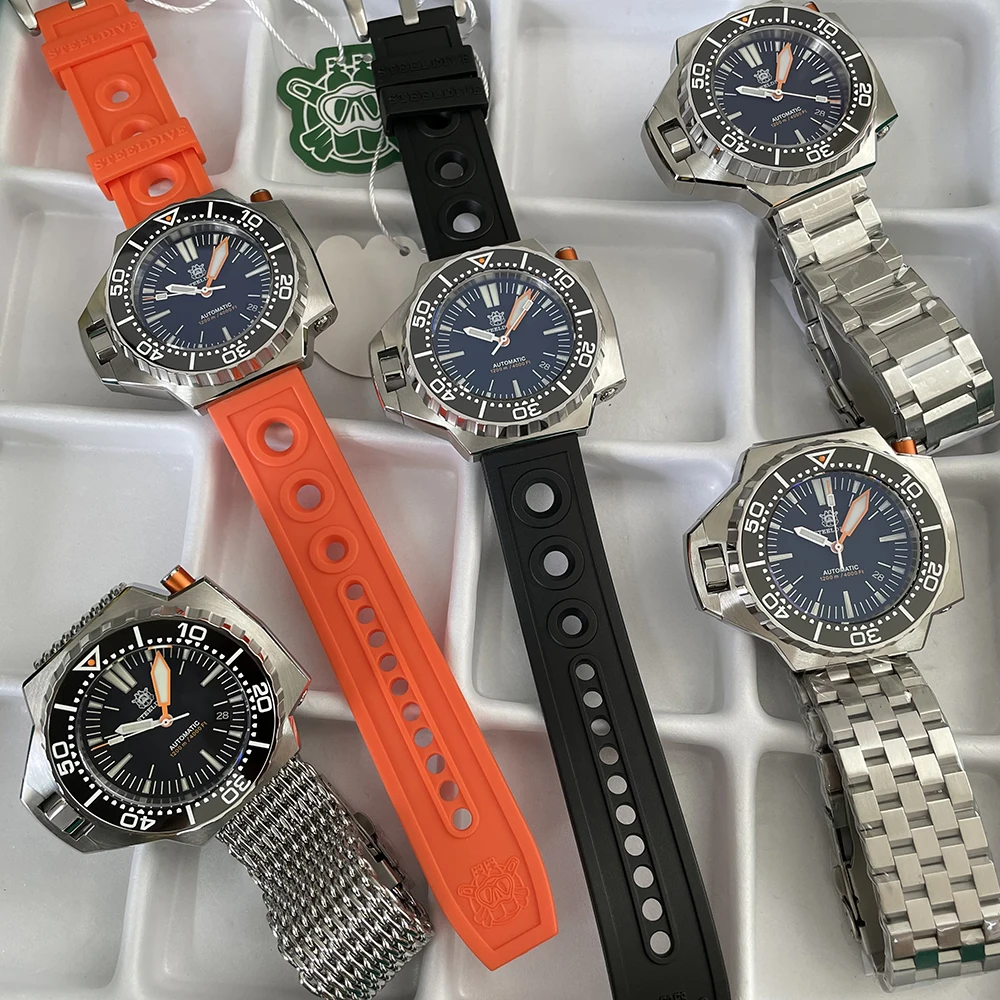 

SD1969 V3 Men's Mechanical Watch 1200M Waterproof STEELDIVE Design NH35 Movement Luminous Bi-Direction Bezel Men's Diving Watch