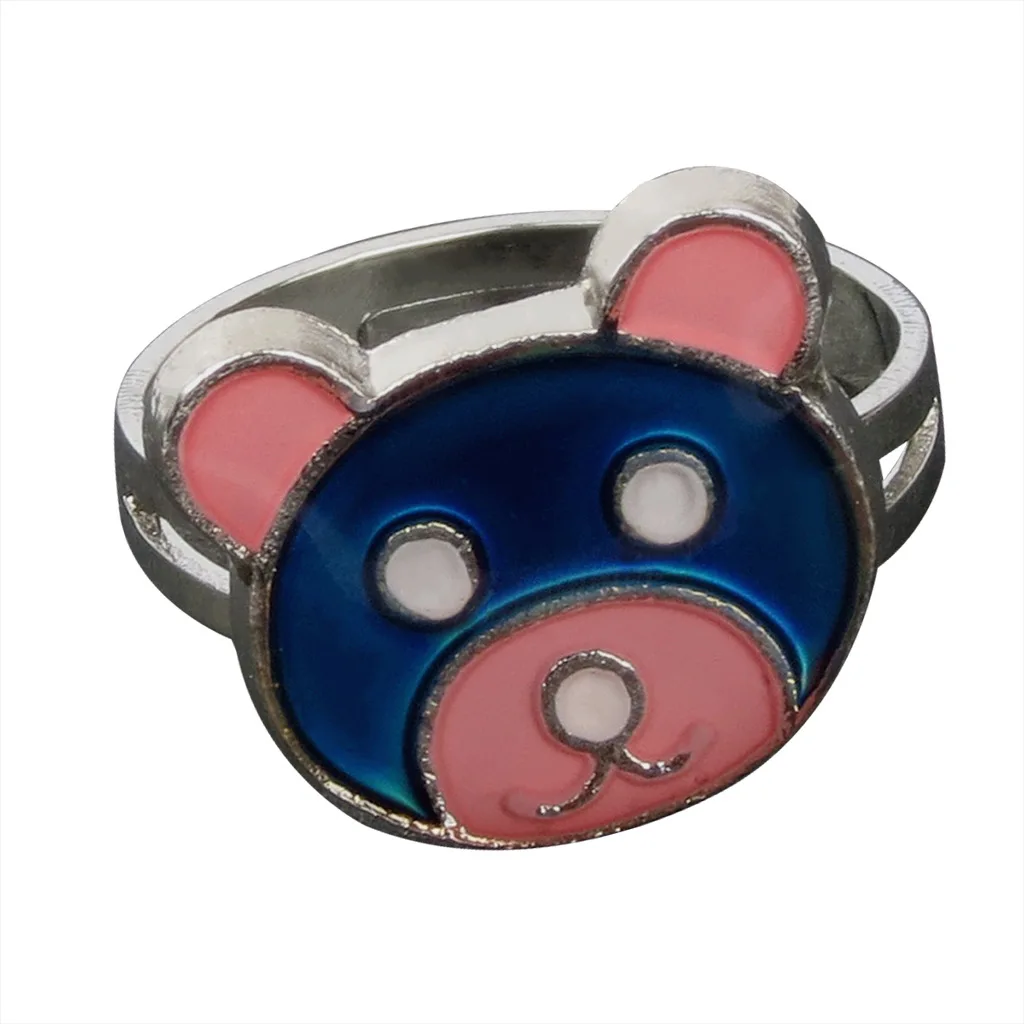 

New Fashion Cute Bear Warm Mood Mood Color Change Ring Couple Models Adjustable Ring Size Rings for Women