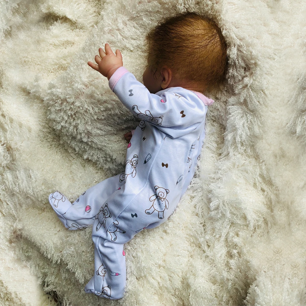 20 дюймов полный Винил кремния Reborn Baby Doll богатая картина bebe реалистичные