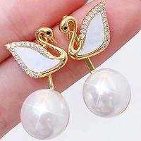 all match romance swan both wear earrings temperament pearl for women fashion exquisite luxury elegant earrings accessories gift