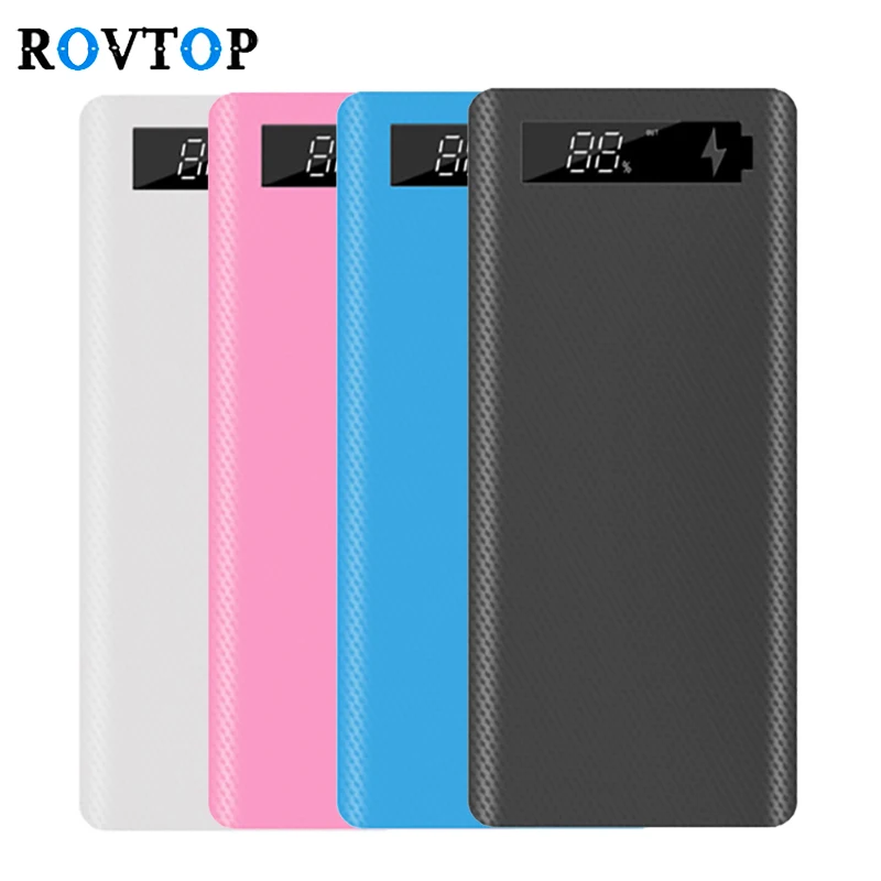 Внешний аккумулятор Rovtop 18650 с двумя USB портами чехол Type C для мобильных телефонов