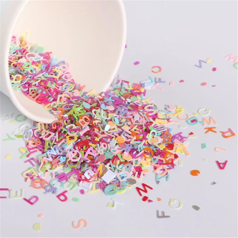 

10g Ultrathin 5mm Mixed Letter Shape Sequins Nail DIY Glitter Paillettes Laser PET Lentejuelas Nails Art Manicure Accessories