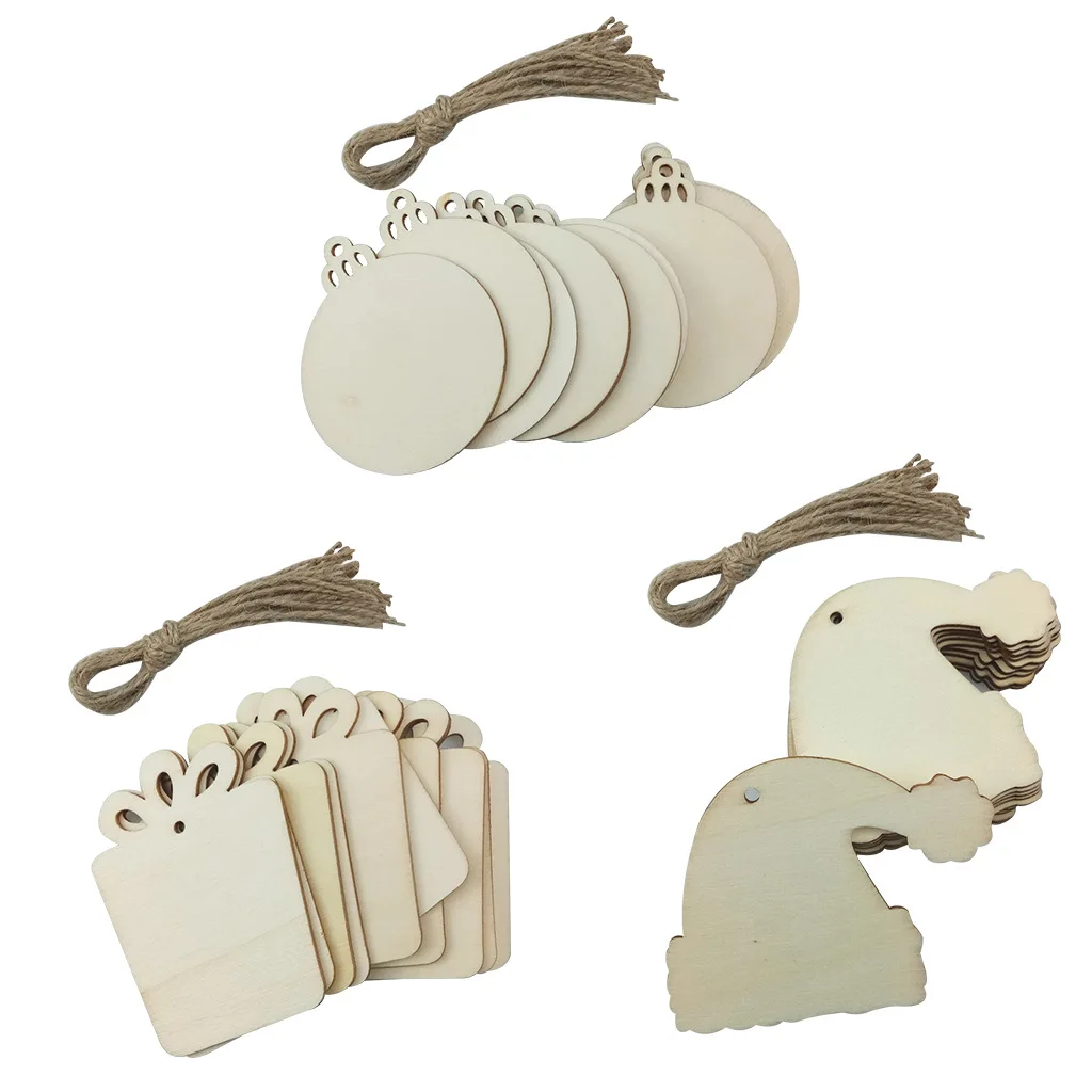 

10PCS Natural Wood Slices Round Wooden Discs with Holes for Crafts Supplies DIY Christmas Ornaments Wedding Hanging Decor