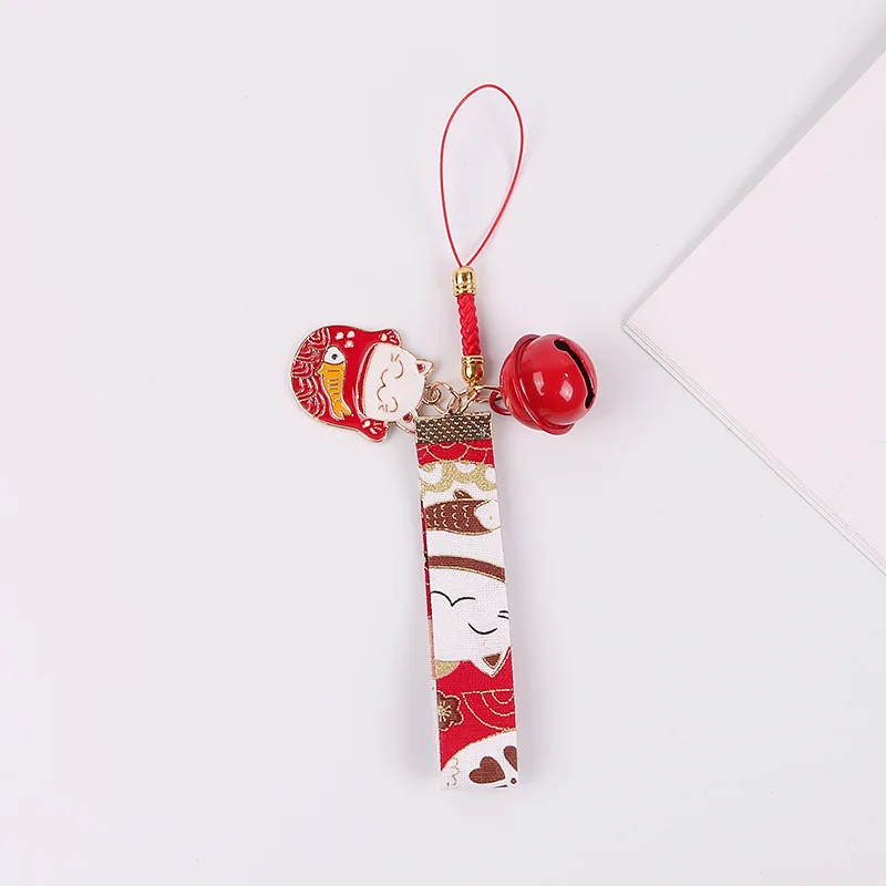 1 шт. Китайский ветер керамический счастливый кот колокольчик кулон девушки