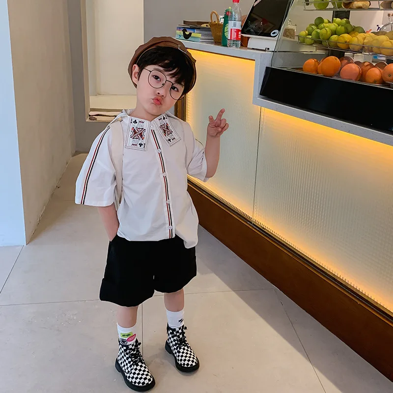 

Printed Spring Summer Boys Blouses Shirts Kids Children Clothing Top Overcoat Costume Sport Beach Cotton School High Quality