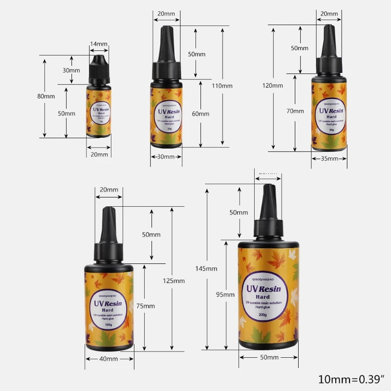 

15g 25g 60g 100g 200g UV Resin Hard Type Crystal Clear Glue Curing Epoxy Crafts Jewelry Making DIY Accessories B03B