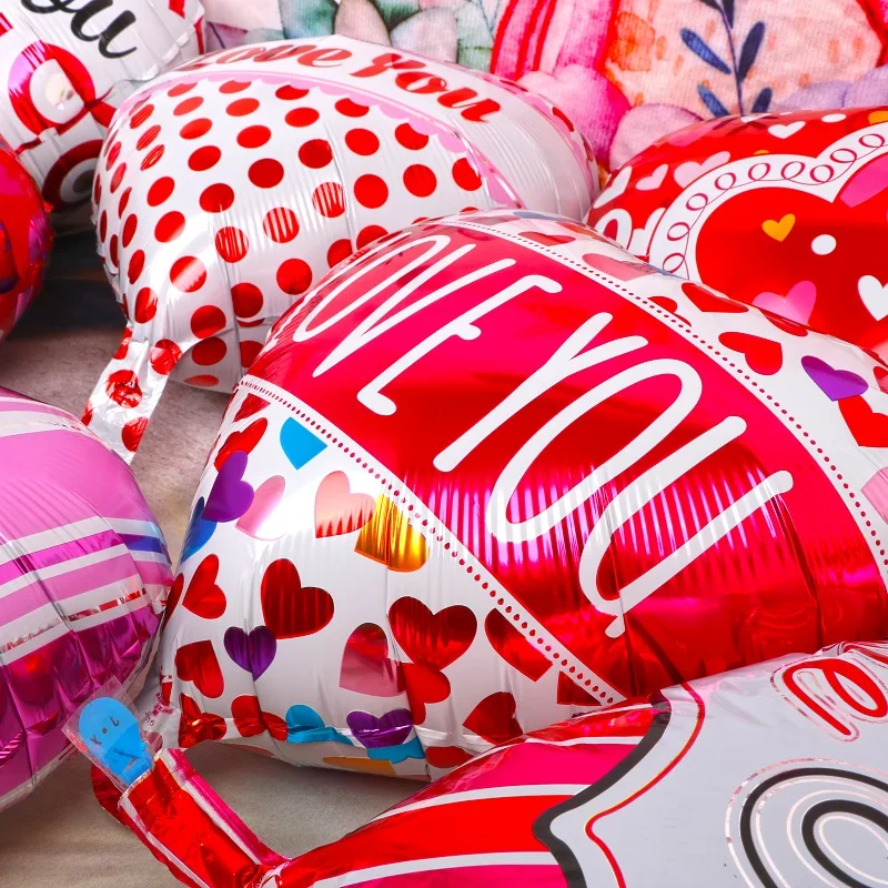 

50pcs 18inch Red Heart Love Wedding & Engagement Inflatable Foil Helium Balloon Valentine Day Party Show Decor I Love You Globos