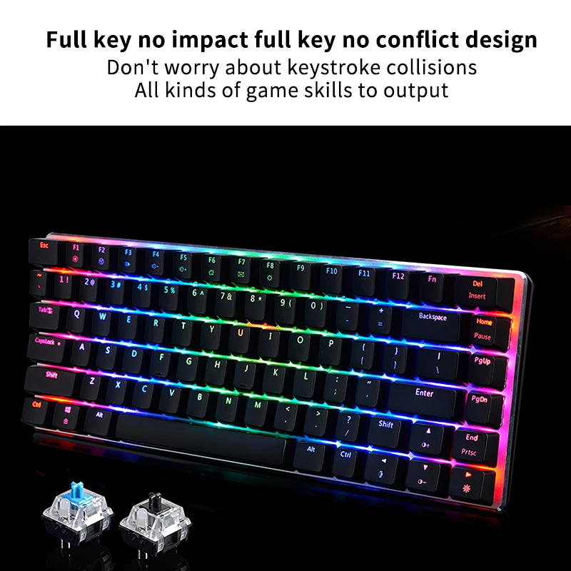 

Mechanical Gaming Keyboard Light Tablet Laptop Ergonomic Keyboard Anti-ghosting LED USB Wired Gaming Keyboard Blue Switches