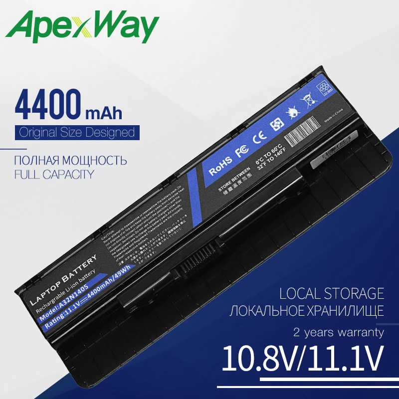 Apexwa 10 8 V Аккумулятор для ноутбука A32N1405 A32NI405 ASUS G551 G551J G551JK N551JW4720 N751 G551JM G551JW N751JK ROG G58