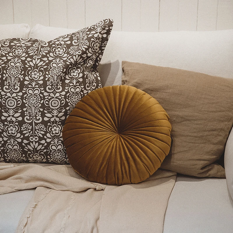 Бархатная подушка с изображением тыквы винтажная подставка для спинки милая