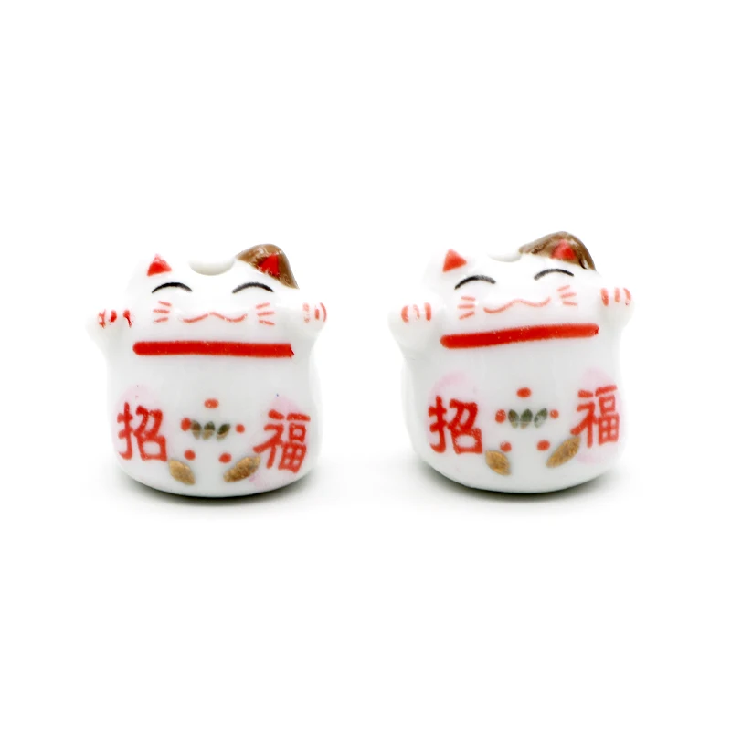 10 шт./лот 9*18 мм керамические бусины счастливого кота разделители для милые