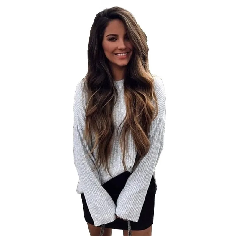 Women Casual Sweater O-Neck Long Sleeve Loose Tops Female Spring Cashmere Pullovers Knit Ladies Clothing 2020 | Женская одежда