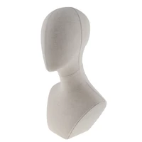 canvas mannequin head with shoulder bust wigs making manikin multiuse for jewelry display cap hat scarf holder 20 inches