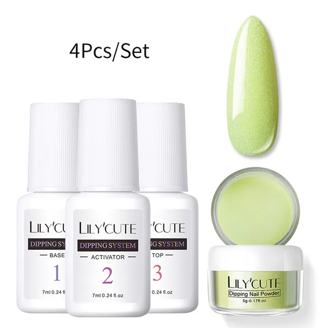 4Pcs Set 02 LILYCUTE комплект погружения ногтей Блеск порошок комплект Градиент Французский ногтей косметическая пудра Kit Красочные голографические натуральный сухой пигмент 2/3/4/8 шт - Цвет: 4Pcs Set 02