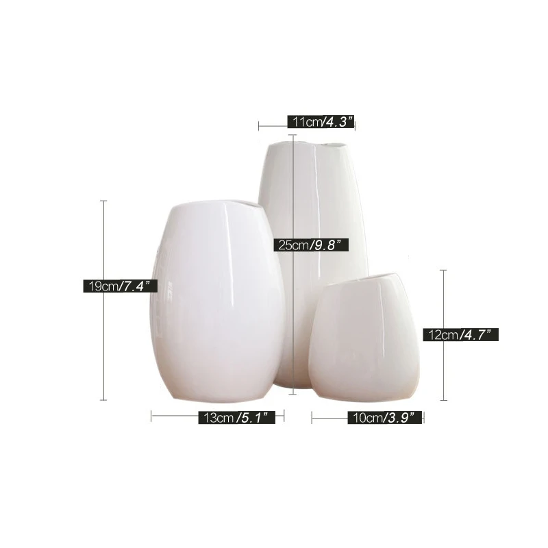 

Modern Ceramic Pure White Vase Ornaments Creative Flower Vase Desk Crafts Home Furnishings Ceramic Vase Art Decor Wedding Gifts