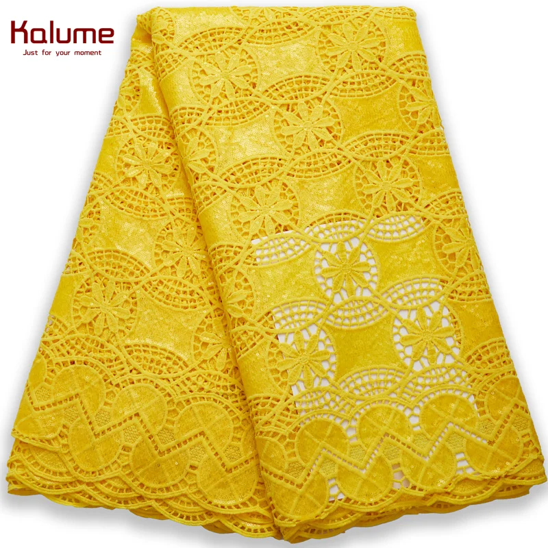 Kalume африканский гипюр шнур кружевная ткань блестки белый в нигерийском стиле 2022