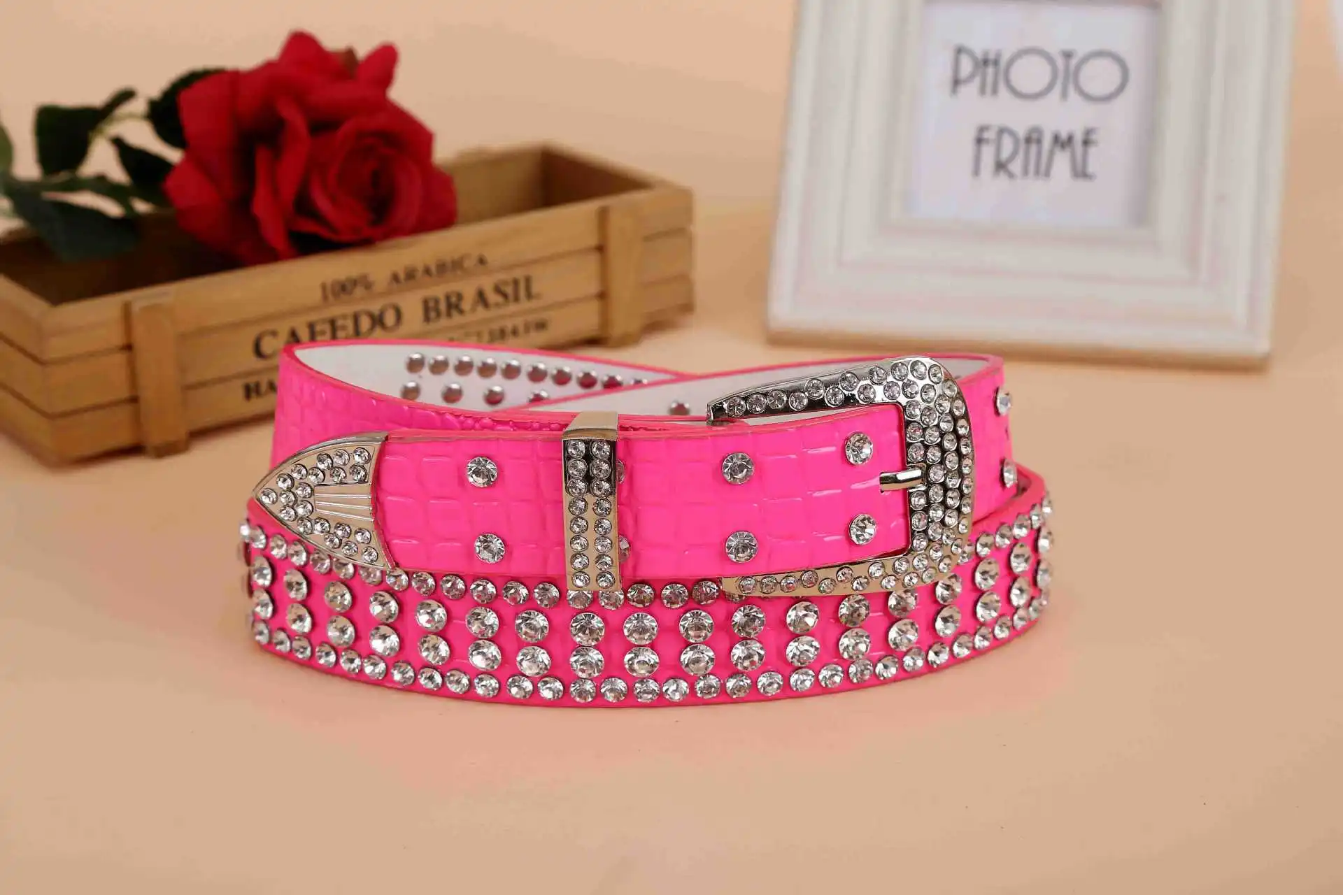 Женские леопардовые ремни в Корейском стиле Стразы с широкой пряжкой из сплава