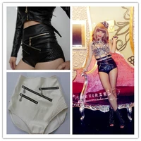 baby ds female dj costume costumes leather triangle shorts high waist pants 2020 chinese costume stage costumes for singers