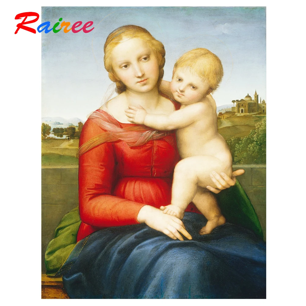 Картина известная от Рафаэля Мадонна ковпер 5D Бриллиантовая вышивка|Алмазная