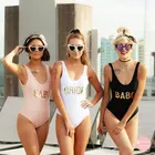 Невесты Плавание костюм персонализированные Одна деталь медовый месяц Плавание КОСТЮМ ДЕВИЧНИК пляжный Подарочный Плавание ming вечерние Bridesmaid команда пуш-ап костюм