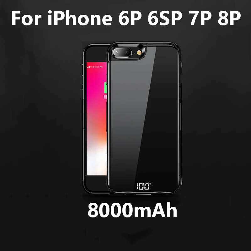 No Packing box Аккумулятор чехол для iphone 6s 6 7 8 Plus 5000/6000/8000mah зарядное устройство чехол для iphone XS Max XR зарядное устройство чехол - Цвет: No Packing box