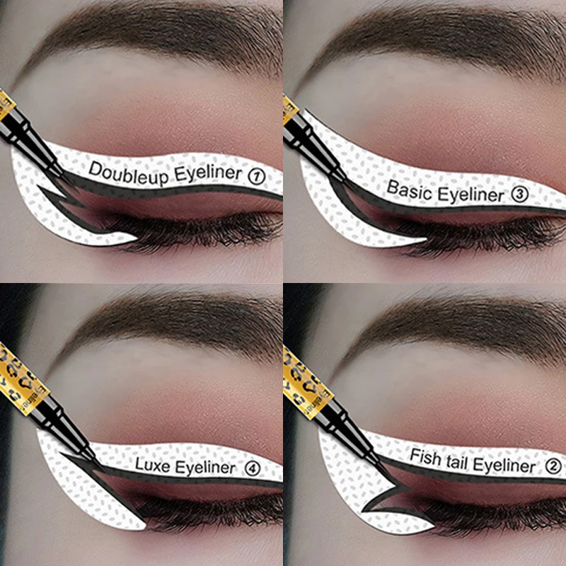 

24 Pcs Eye Makeup Stencils Eyebrow Eyeshadow Makeup Template Sticker Card Stencils 12 Styles Templates Easy to Use Stencils